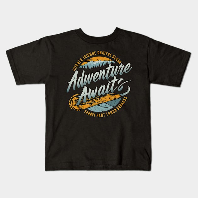"Adventure Awaits" - Vector Design Mart (Toufiq Ahmed) Kids T-Shirt by Vector Design Mart
